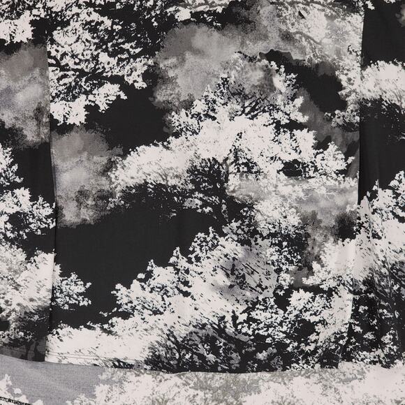 Lane Bryant Top Blouse 26 28 Black White Clouds 54x30 Cowl Stretch Sleeveless - Picture 12 of 12